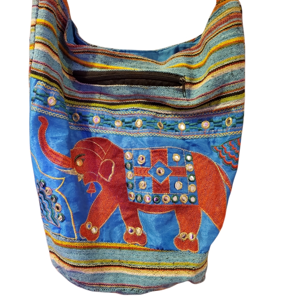 Boho hippie eclectic elephant bag handmade in India crossbody. - Picture 1 of 5